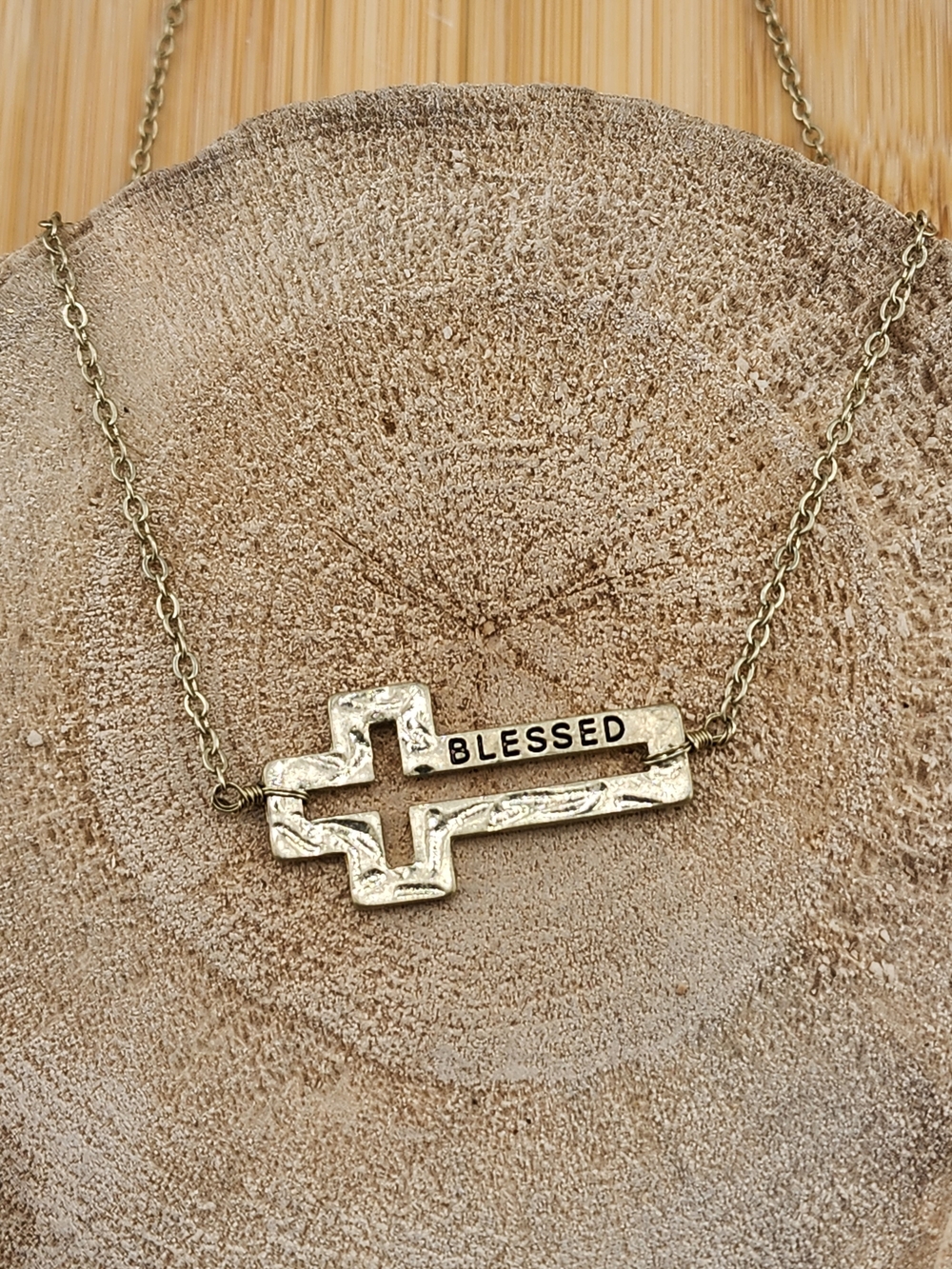 Blessed Cross Pendant Necklace - Gold Tone Women’s Jewelry 0545